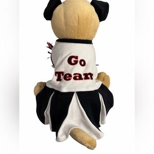 Adorable Go Team Black Red & White Cheerleader Dog Outfit with Pom Poms size S